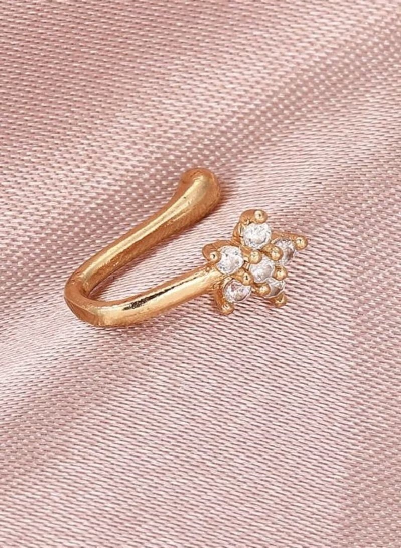 Copper Nose Ring Cubic Zirconia Decoration, Non Pierced, Fashion Nose - Image 2